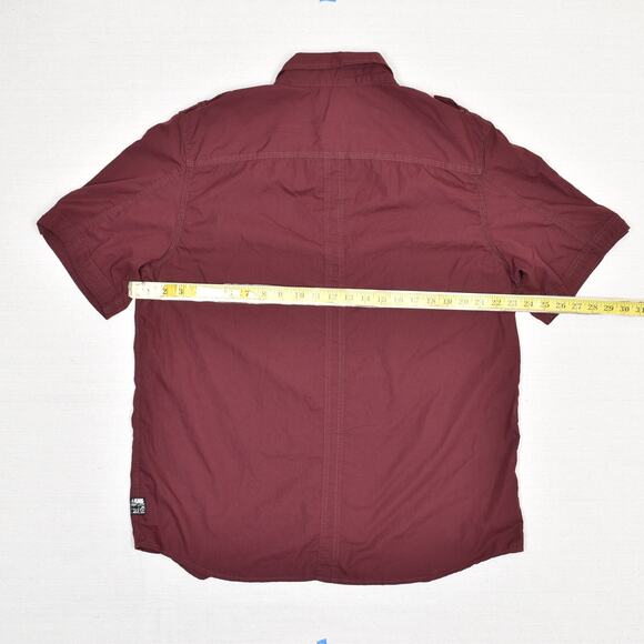 Buffalo David Bitton Men Button Down Shirt Short Sleeve Cotton Red Size 2XL - Picture 4 of 8